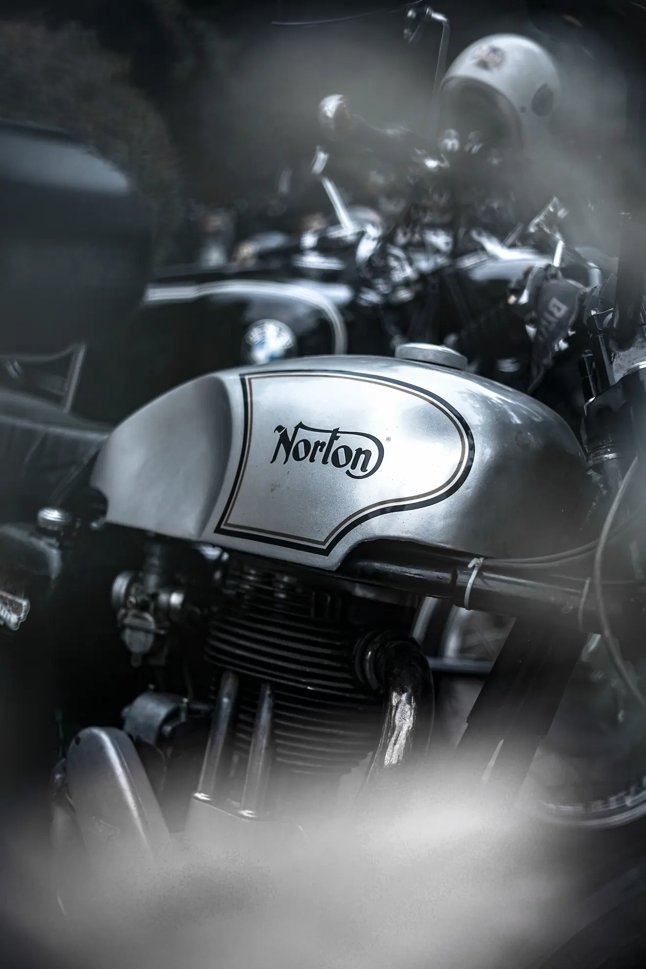 Restored Norton Atlas 750 on display