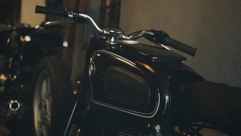 BMW R26 in a vintage workshop